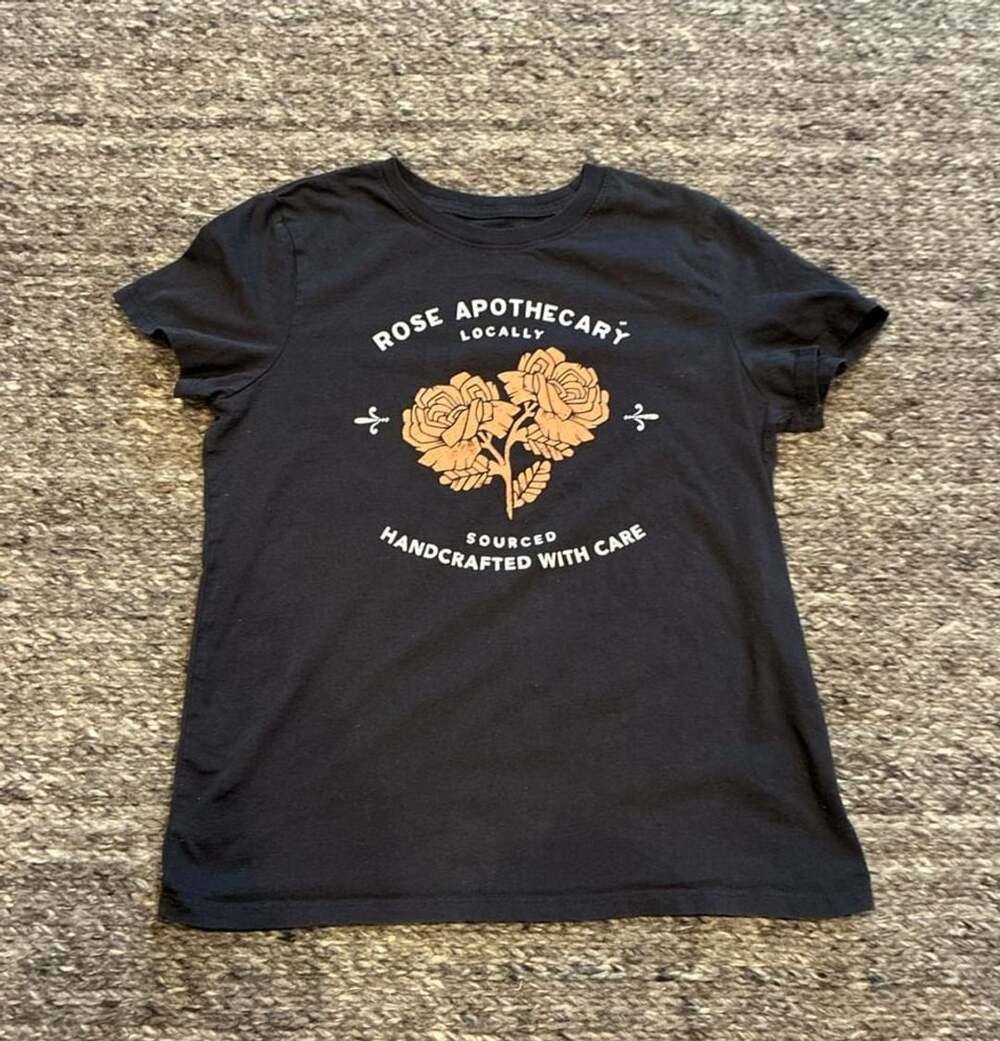 Schitt's Creek Rose Apothecary Locally Sourced Handcrafted With Care Graphic T-S
